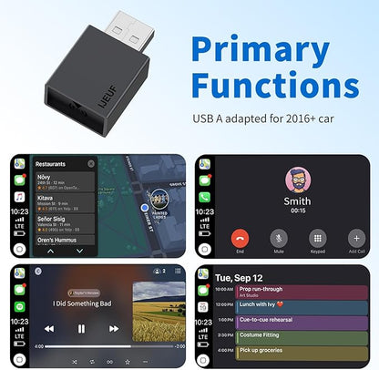 Wireless CarPlay Adapter for iPhone 2025 Upgrade,Ultra-Low Lag,Stable Connection,Mini Bluetooth Apple Car Play Adapter for iOS 10+ and Car from 2016+,USB A