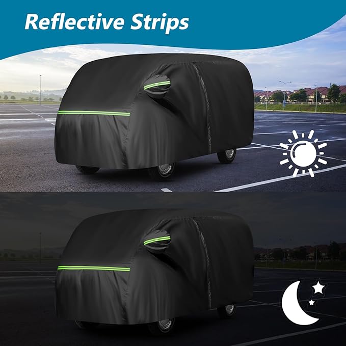 Car Cover for 1950-1992 VW Bus T1 T2 T3, Waterproof 420D Oxford Cloth Cover Outdoor Full Car Covers with Zipper Windproof Heavy Duty All Weather with Wind, Sun, UV and Dust Protectio