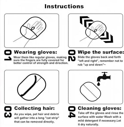 (3PCS) Pet Hair Remover Glove, 2025 New Efficient Grooming Gloves for Pet Hair, Pet Hair Remover Gloves for Dog & Cat, Reusable Pet Hair Remover Glove for Washing, Deshedding, Grooming