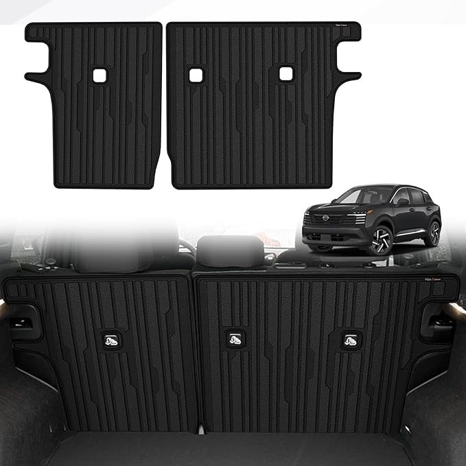 TripleAliners Backrest Mats All Weather Liners Compatible with 2025 Nissan Kicks Interior Accessories TPE Second Row Seats Back Cover Custom Fit Protection Car Liner