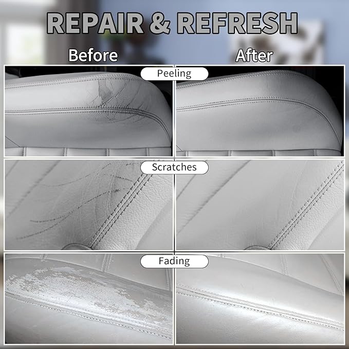 Gray Leather Recoloring Balm,Leather Couch Scratch/Stain Remover,Leather Repair kit for Vinyl Furniture and Car Interior,Leather Dye Paint for Scratched and Faded Leather Couches
