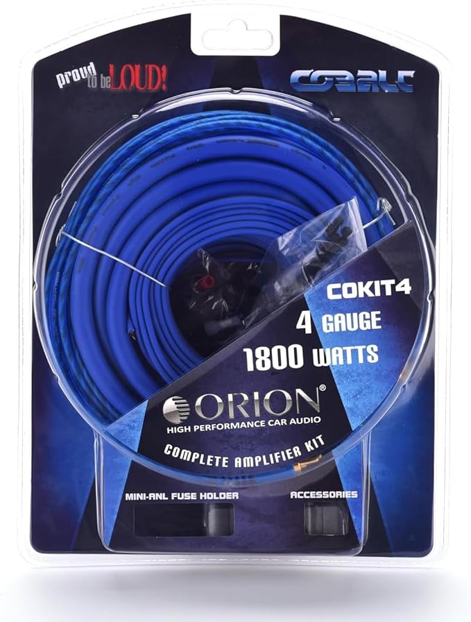 ORION CBA2000.1D Amp 2000W Max Amplifier + COKIT4 4GA Wiring Kit Combo for Car Audio VC Systems
