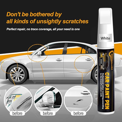 LY9C Ibis White Car Touch Up Paint for Audi, Color Accurate Car Paint Scratch Repair Pen Kit Quick & Easy Fix Vehicle Chips and Automotive Nicks Scuff