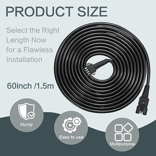 8 Pcs 4 Pin RGB Extension Cable RGB Wire for Motorcycle LED Light Underglow Kit, Compatible with ATV Car Trucks Rock Lights & Neon Strips (60 Inch)