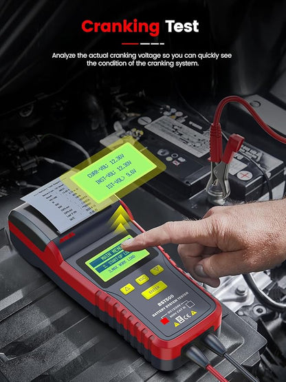 ANCEL BST500 Car Battery Tester with Printer, 12v 24v Automotive Battery Load Tester, Cranking Charging System Analyzer, 99.99% Accuracy for Car Motorcycles Truck SUV ATV RV and More