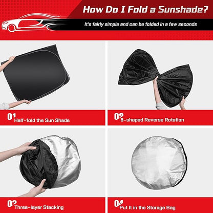 ARISMOTOR Windshield Sun Shade for Honda Accord Sedan 2018-2025, Custom Fit Foldable Front Window Sunshade Sun Visor Protector, Block UV Rays Keep Your Car Cooler
