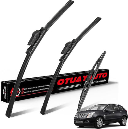 OTUAYAUTO Premium Windshield Wiper Blades - Replacement for Cadillac SRX 2010-2016 - Precision Fit, All-Weather Performance, Front and Rear Wiper Blades, Top Lock - 26"+17"+12" (Pack of 3)