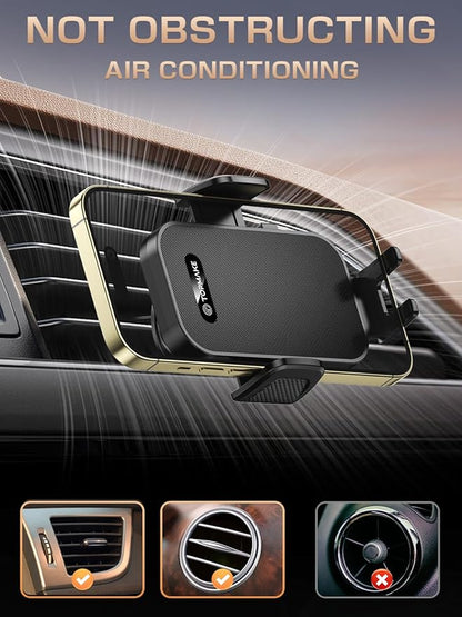Topmake Car Phone Holder Mount,【2025 Upgrade】 3-in-1 Cell Phone Holder for Car, Dashboard Windshield, Suction Cup Hands-Free Car Phone Stand, Automobile Cradles Universal,Black