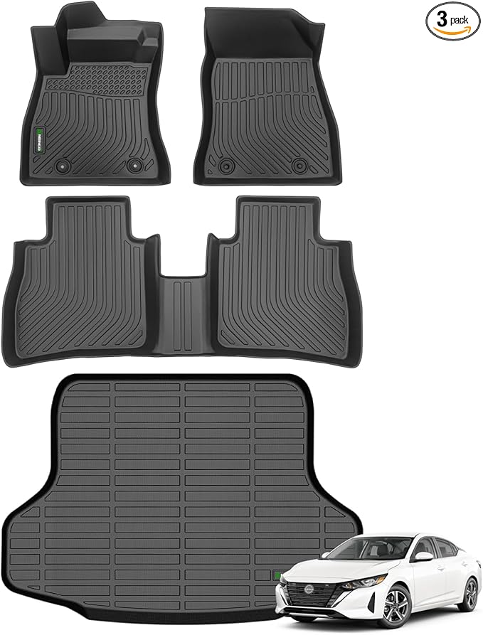 ANBINGO®-Floor Mats for Nissan Sentra 2014-2019 All Weather for Nissan Sentra Floor mats Protection TPE Custom Sentra Floor Mats & Cargo Liner Accessories Black