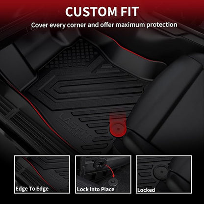 LASFIT Floor Mats & Cargo Mats for Volkswagen Taos 2022-2025(Only Fit FWD), All Weather TPE Custom Fit Floor Liners for VW Taos Accessories 1st & 2nd Row Car Mats & Trunk Mats, Easy to Clean, Black