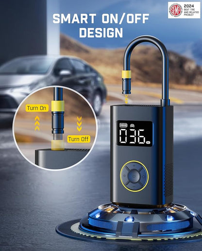 Fanttik X9 Pro Portable Tire Inflator for Compact Car, 1Min Fast Inflate Air Pump with Digital Tire Pressure Gauge, 150PSI Air Compressor for Car, Electric Bikes, Motorcycle, Ball, Deluxe Package