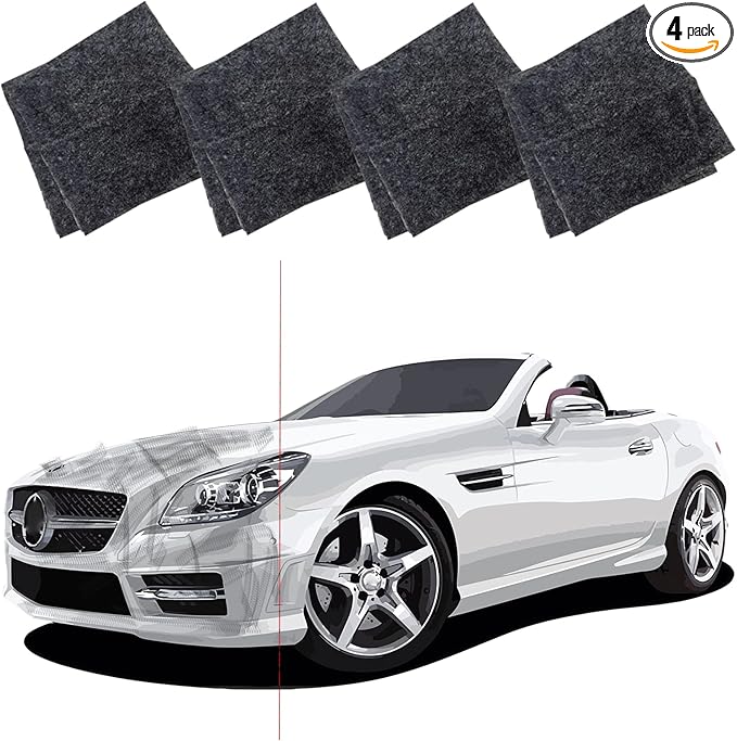 NanoSparkle Cloth for Car Scratches, 2025 Upgrade Nano Sparkle Cloth Car Scratch Remover, 4 Pcs Repair Light Scratches, NanoSparkleCloth Scratch Remover for Vehicles Car Scratch Eraser
