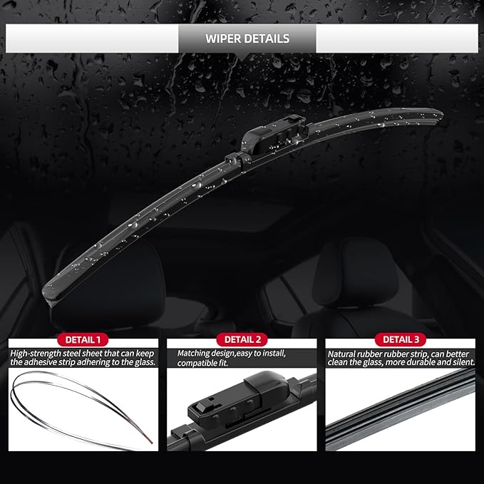 Replacement for BMW X7 Windshield Wiper Blades, 3 Pieces of Car Front and Rear Window Wiper Blades for BMW X7