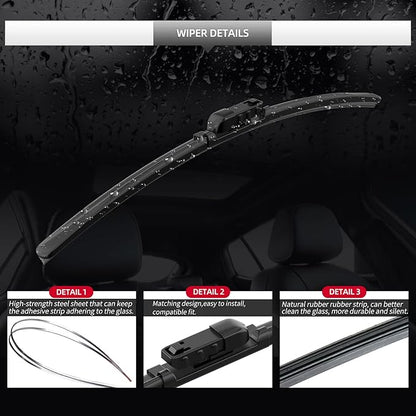 Replacement for BMW X7 Windshield Wiper Blades, 3 Pieces of Car Front and Rear Window Wiper Blades for BMW X7