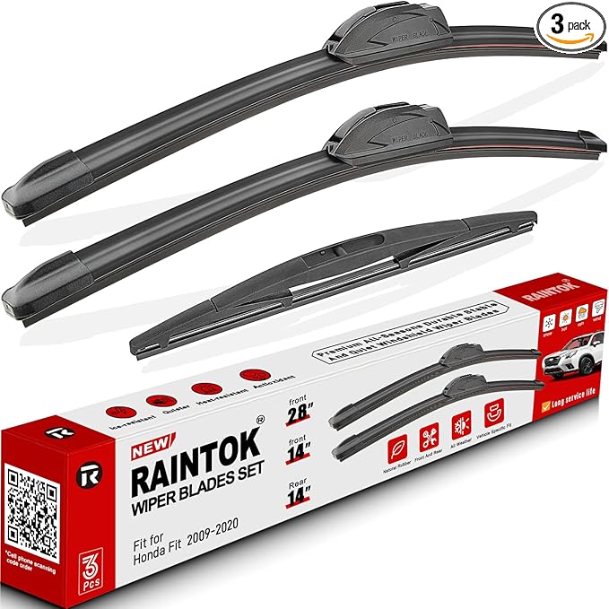 Windshield Wiper Blades Replacement for 2009-2020 Honda Fit Original Factory Quality Front Rear Wipers Blade Set for My Car - 28" 14" 14" (Pack of 3)