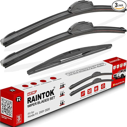Windshield Wiper Blades Replacement for 2009-2020 Honda Fit Original Factory Quality Front Rear Wipers Blade Set for My Car - 28" 14" 14" (Pack of 3)