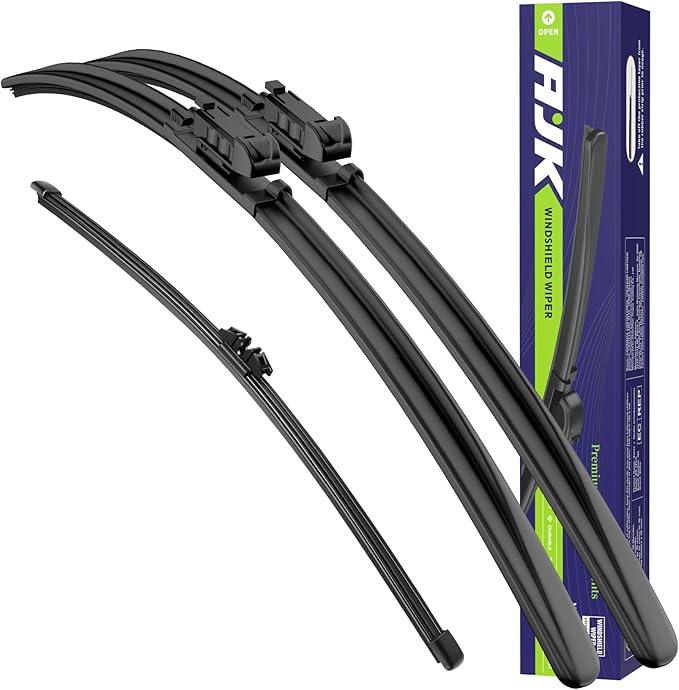 AJK Wiper Blades for Ford Bronco 2021 2022 2023 2024, 3 Piece All Weather OEM Quality Automotive Replacement Windshield Wiper Blades for My Car