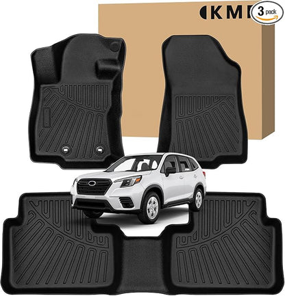 KMF Custom Fit Floor Mats for Subaru Forester 2025 Accessories, All Weather Forester Mat TPE Waterproof Car Floor Liners - Front & Rear 2 Row, Anti-Slip Deep Grooves Car Mats Full Set