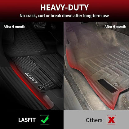LASFIT Floor Mats&Trunk Mat for Toyota RAV4 2019-2025(Not Fit Hybrid) All Weather TPE Mats Custom Fit for Floor Liner for Toyota RAV 4 LE/XLE/Limited/TRD/Adventure Front and Rear 2 Row Car Mats,Black