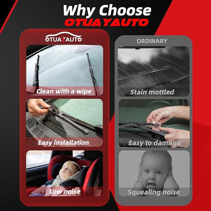 OTUAYAUTO Windshield Wiper Blades - Replacement for Subaru Outback 2020-2024, Front and Rear Wiper Blade, Top Lock - 26"+18"+16" (Pack of 3)