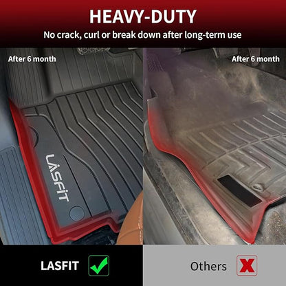 LASFIT Floor Mats for Mercedes Benz GLE 2019 2018 2017 2016 350/400 / 43 AMG / 450 AMG / 550e / 63 AMG / 63 AMG S, Custom Fit All Weather TPE Car Liners for GLE Floor Liners, 1st & 2nd Row,Black