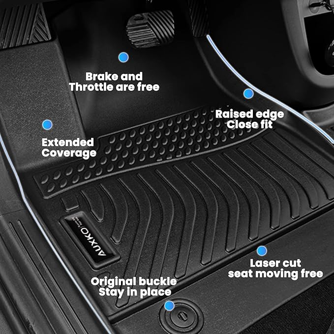 Auxko All Weather Floor Mats Cargo Mat Fit for 2025 2026 Honda Civic Hybrid Sedan TPE Liners Accessories All Season Guard Odorless Anti-Slip Floor Mats Trunk Mat for Honda Civic Hybrid Sedan Black
