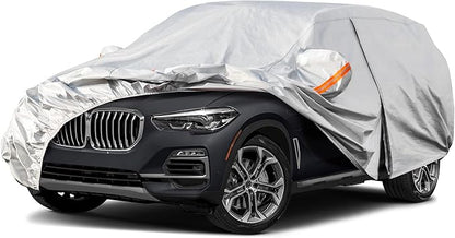 Kayme 6 Layers SUV Car Cover Custom Fit for BMW X5 (2007-2025) Waterproof All Weather for Automobiles, Outdoor Full Cover Rain Sun UV Protection.Silver