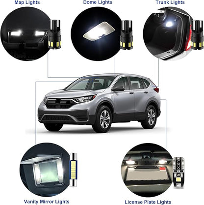 EASY EAGLE LED Interior Car Lights for Honda-CRV-2013-2021: 11 Piece Kit White LED Light Bulbs - Super Bright 6000K + Install Tool