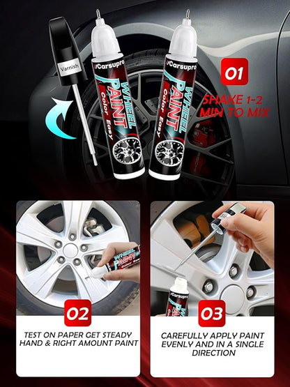 Silver wheel Touch Up Paint. Wheel Scratch Repair Pen. Car Rim Paint Pen Quick And Easy Fix Rim Scratches,Rim Paint For Car Wheel Repair