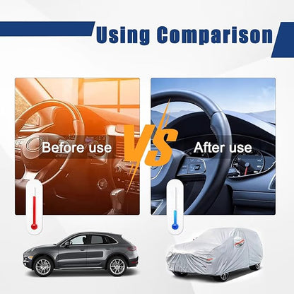 Kayme 6 Layers SUV Car Cover Custom Fit for Chevrolet Chevy Equinox (2005-2025) Waterproof All Weather for Automobiles, Outdoor Full Cover Rain Sun UV Protection.Silver