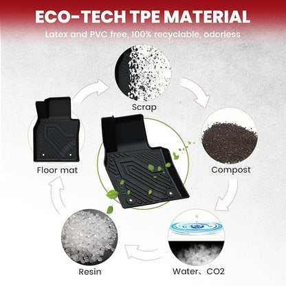LASFIT Floor Mats & Trunk Mat Fit for Mazda CX50 2025 2024 2023 (Not for Hybrid) Custom Fit CX 50 Floor Liners TPE All Weather Car Mats Accessories, 1st & 2nd Row & Cargo Mat for CX-50-Black