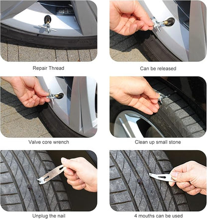 Tire Repair Kit,46pcs Heavy Duty Tire Plug Kit, with Universal Tire Patch Kit to Plug Flats for Car/Motorcycle/Truck/Tractor/Trailer/RV/ATV