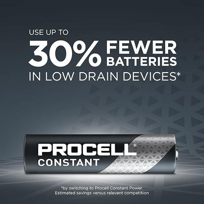 PROCELL Constant AAA Long-Lasting Alkaline Batteries (144 Pack), 10-Year Shelf Life, Bulk Value Pack for Consistent Moderate Drain Professional Devices