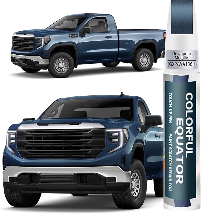 Downpour Metallic(GXP/WA136H) Touch Up Paint for GMC, Car Paint Pen Scratch Repair Two-In-One Touch Up Paint, Premium Car Scratch Remover for Deep Scratches