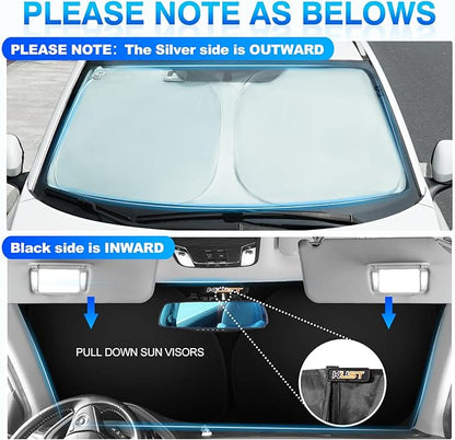 KUST Windshield Sun Shade for 2017-2024 Porsche Panamera Sedan Accessories Custom Fit Sunshade Sun Visor Protector Foldable Blocks UV Rays Keep Your Car Cooler