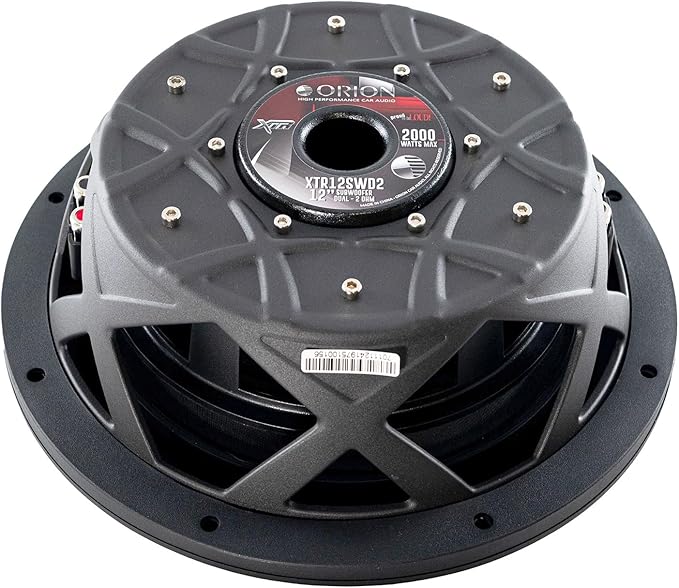 ORION XTR Series XTR12SWD2 Shallow Mount 12” Car Subwoofer, 2000W Max Power, 500W RMS, Dual 2 Ohm, UV Coated Cone, NBR Surround – Compact Slim Subwoofer for Clean Bass in Tight Car Audio Installs