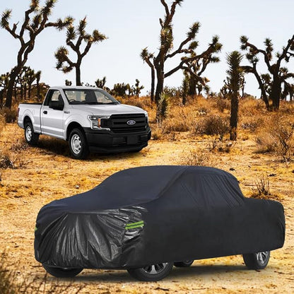 KouKou Truck Cover Waterproof All Weather, 7 Layers Heavy Duty Pickup Truck Cover Outdoor Length from 210 to 232 inches,Universal Fit Ford F150, Nissan Frontier, Toyota Tacoma, GMC Canyon etc.