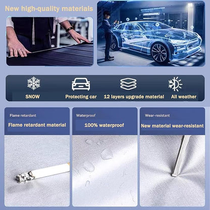 Autsop SUV Car Cover Waterproof All Weather,12-Layer Car Covers for Automobiles Outdoor Heavy Duty Full Exterior Covers for SUV(193-200 Inch)