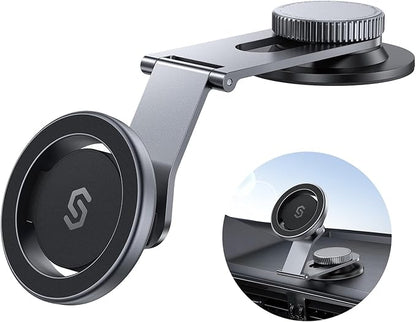 SYNCWIRE Fits MagSafe Car Mount for Universal Dashboard, Tesla Screen, Magnetic Phone Holder for Car, Foldable Aluminum Alloy Arm, Super Stable Car Mount for iPhone 16 Pro Max 15 14 13 12&All Phones