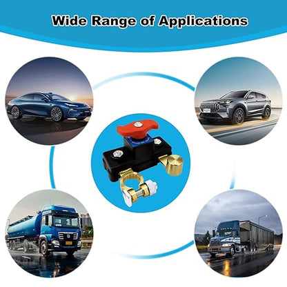 Car Battery Power Cut-Off Switch Breaker, Pure Copper Stable Transmission High Conductivity Disconnect Smart Battery Disconnect Switch for Car Truck Boat Rv Supplies
