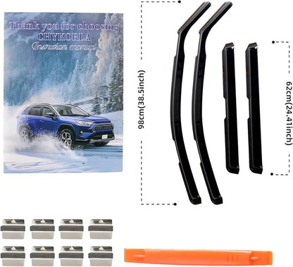 in Channel Rain Guards Fit for 2021 2022 2023 2024 2025 Chevrolet (Chevy) Tahoe/GMC Yukon/Cadillac Escalade, Durable Window Wind Deflectors, Smoke Tinted Vent Window Visors Shades, 4PCS