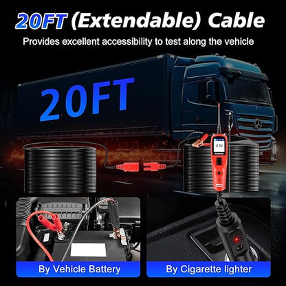 Autel PowerScan PS100 Power Circuit Probe Tester, Breaker Finder, 12V 24V Automotive Electrical Diagnostic Tool with 20ft Extension Cable, AVOmeter, Test Light, Continuity Checker, for 99% Cars