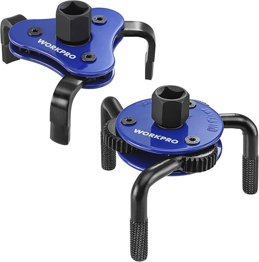 WORKPRO Universal Oil Filter Wrench & Removal Tool, Adjustable Oil Filter Change Set, Ideal for Engine, Conduit, & Fittings