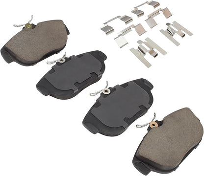 Premium Semi-Metallic Front Brake Pads (1001-0542M) Replacement for Volvo 780 1991, 940 1995-1991, 960 1997-1992, S90 1998-1997, V90 1998-1997