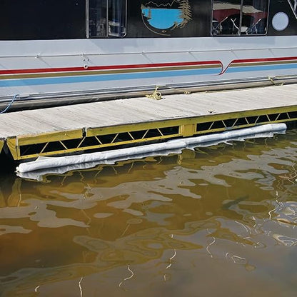 New Pig Oil Boom - Oil-Only Absorbent Boom - 2 Pack - 8" x 20' Boom - Absorbs up to 24 gallons per Boom - BOM409