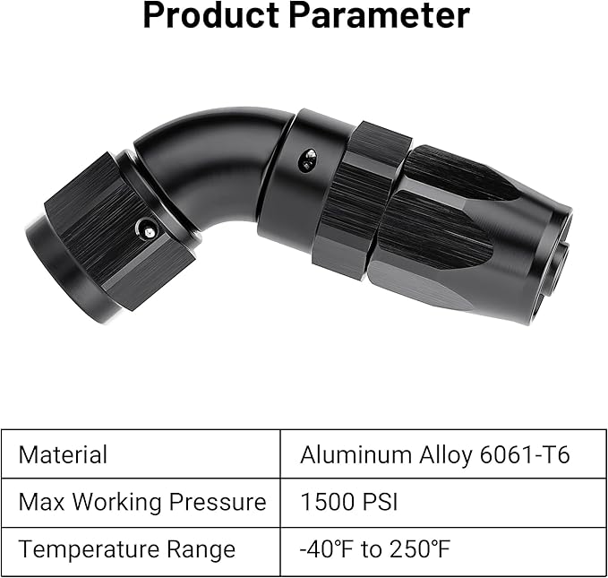 EVIL ENERGY 6AN 60 Degree One Piece Full Flow Hose End Fitting Swivel For CPE Braided Hose