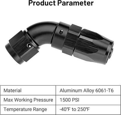 EVIL ENERGY 6AN 60 Degree One Piece Full Flow Hose End Fitting Swivel For CPE Braided Hose