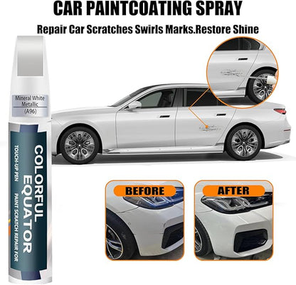 Mineral White Metallic(A96) Touch Up Paint for BMW, Car Paint Pen Scratch Repair Two-In-One Touch Up Paint, Premium Car Scratch Remover for Deep Scratches