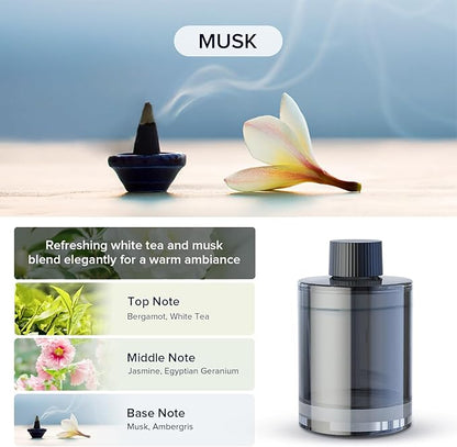 Ceeniu Car Air Freshener, CF3 Luxury Perfume Refill, 135ml Large Capacity for 6 months, Musk, Natural French Fragrance with Plant Extracts, Diffuser Air Freshener, Premium Car Scent