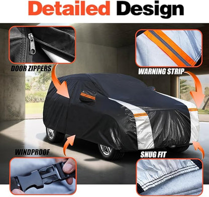 Toyota 4Runner Car Cover 100% Waterproof All Weather, Gift with Towel, 10 Layers SUV Car Cover Custom Fit 2002-2025 Toyota 4Runner, Full Exterior Covers Rain Sun UV Protection with Door Zipper.